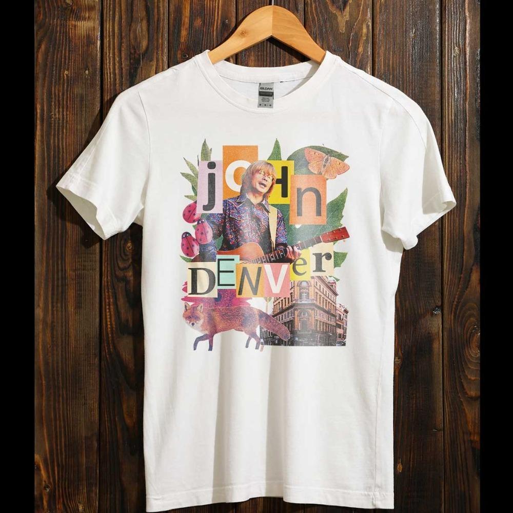 John Denver - Unisex White T-Shirt, Graphics Unisex Retro Shirt
